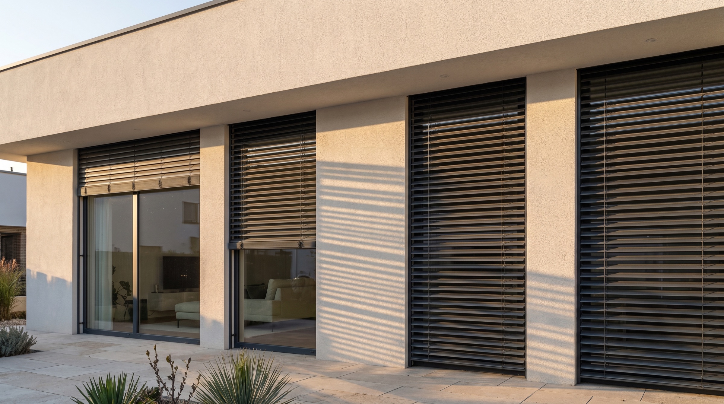 Raffstore an einer Hausfassade